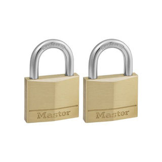 Masterlock Brass Padlock Keyed Alike 40mm (Pack of 2) Murdock Builders Merchants