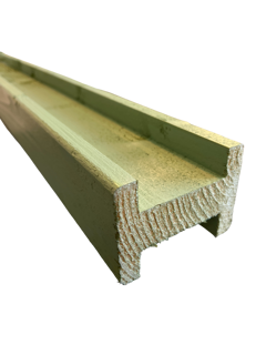 94 x 69mm 2.4m Double Groove Fence Posts Sage Green Murdock Builders Merchants