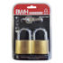 BWH Brass 50mm Padlock Keyed Alike (2 Pack) Murdock Builders Merchants