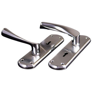 Sonnato Verona Lever On Plate Handles Polished Chorme / Satin Chrome Murdock Builders Merchants