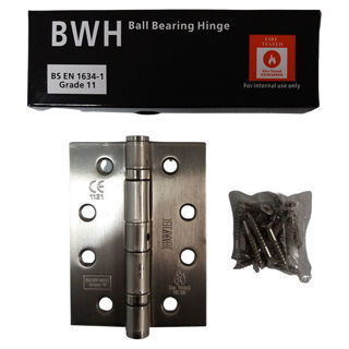 BWH 4" Ball Bearing Hinge Grade 11 Satin (2 Pack) Murdock Builders Merchants