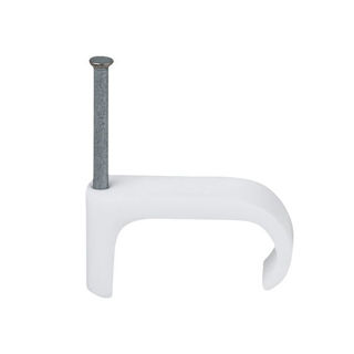 Tillex Cable Clip Flat 14 x 28 White 2.5 x 40mm (Pack of 50) Murdock Builders Merchants