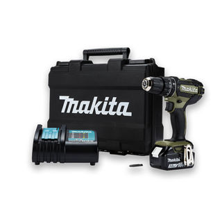 Makita DHP482SFO 18v LXT Li-ion Combi Drill 2 Speed Olive Green Inc 1 x 3.0Ah Battery Murdock Builders Merchants