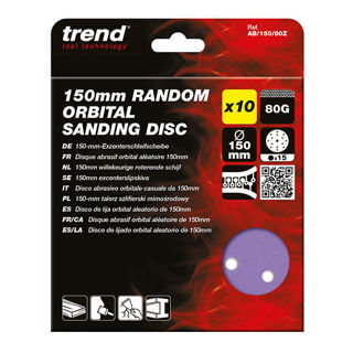 Trend 150mm 80 Grit Random Orbital Sanding Discs (10 Pack) Murdock Builders Merchants